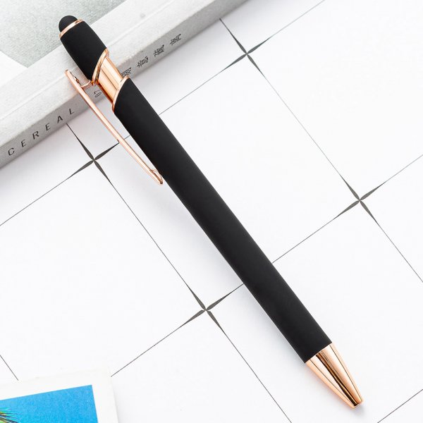Ballpoint Pens Medium Point 1mm Black Ink Work Pen with Super Soft Grip Ball Point Pen for Men Women Retractable Office Pens (Black ink, Black 12)