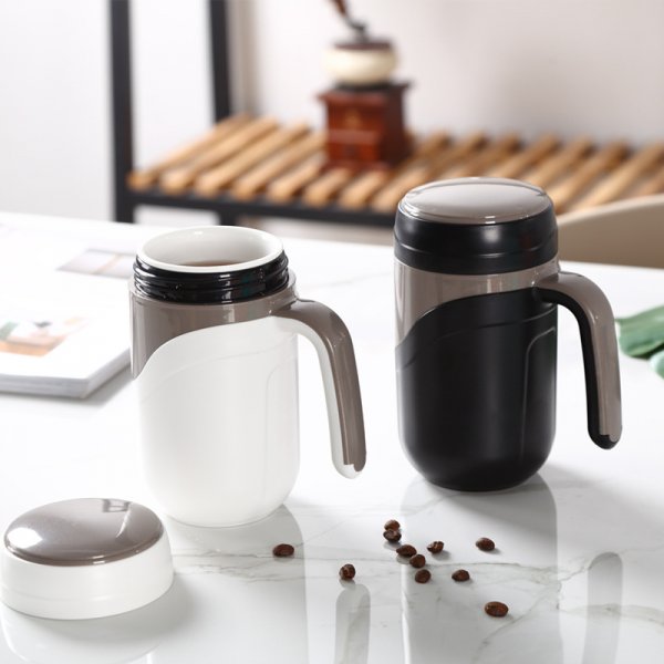 500ml Mugs Insulated Straw Water Cup Stainless Steel Large Capacity Cup Breakfast Portable Couple Milk Tea Coffee Thermos Cup