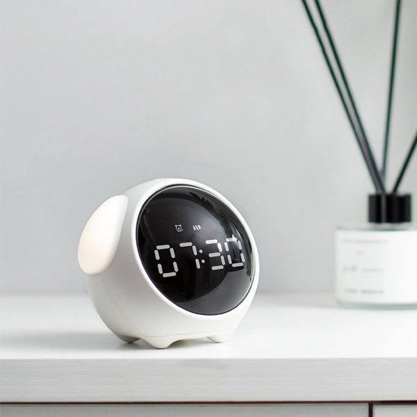 Cute Night Light Alarm Clock Expression Display Led Smart Kids Digital Clock Home Decor Children Room Sleep Trainer Lamp Clocks