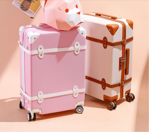 Retro Trolley Case Female Travel Suitcase Pink Cute Trolley Luggage Trolley Password Box 20 Inch Carry On Suitcases Big Bag