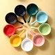 Solid Color Round Dish Color Glaze Handle Ceramics Seasoning Dipping Sauce Small Plate